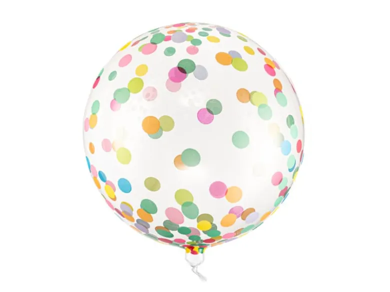 Gennemsigtig Orbz Ballon m/Multifarvet Konfetti