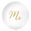 Gigantisk Bryllups Ballon m/Guld Skrift - "Mr"