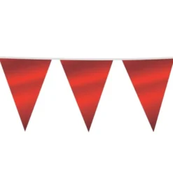 Gigantisk Flagguirlande, Metallic Rød Vimpler 10M
