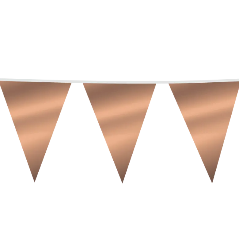 Gigantisk Flagguirlande, Rosegold Vimpler 10M