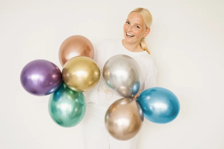 Glossy Balloner 46 cm, Sølv: 5 stk