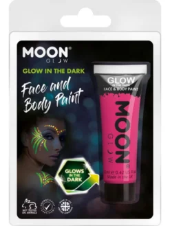 Glow in the Dark ansigts- og kropsmaling 12 ml - Pink