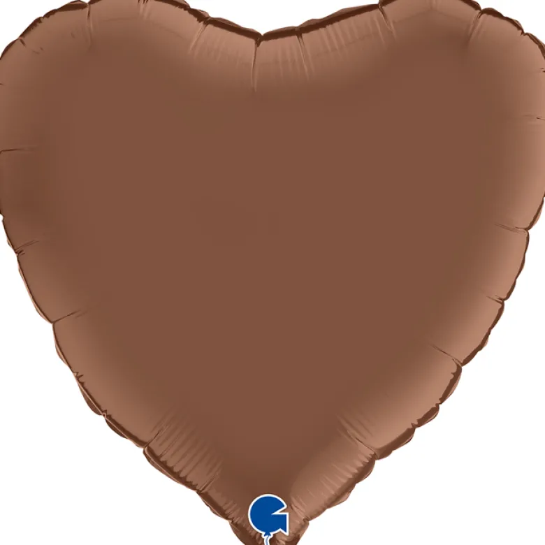 Grabo Hjerte Folieballon 45 cm, Satin Chocolate