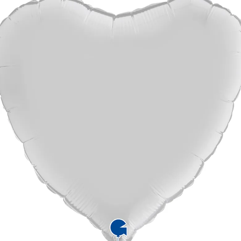 Grabo Hjerte Folieballon 45 cm, Satin White