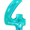 Grabo Jumbo Holografisk Teal Tal Folieballon, 4