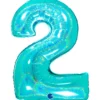 Grabo Jumbo Holografisk Teal Tal Folieballon, 2