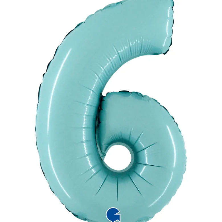 Grabo Mini Lyseblå Tal Folieballon 35 cm, 6