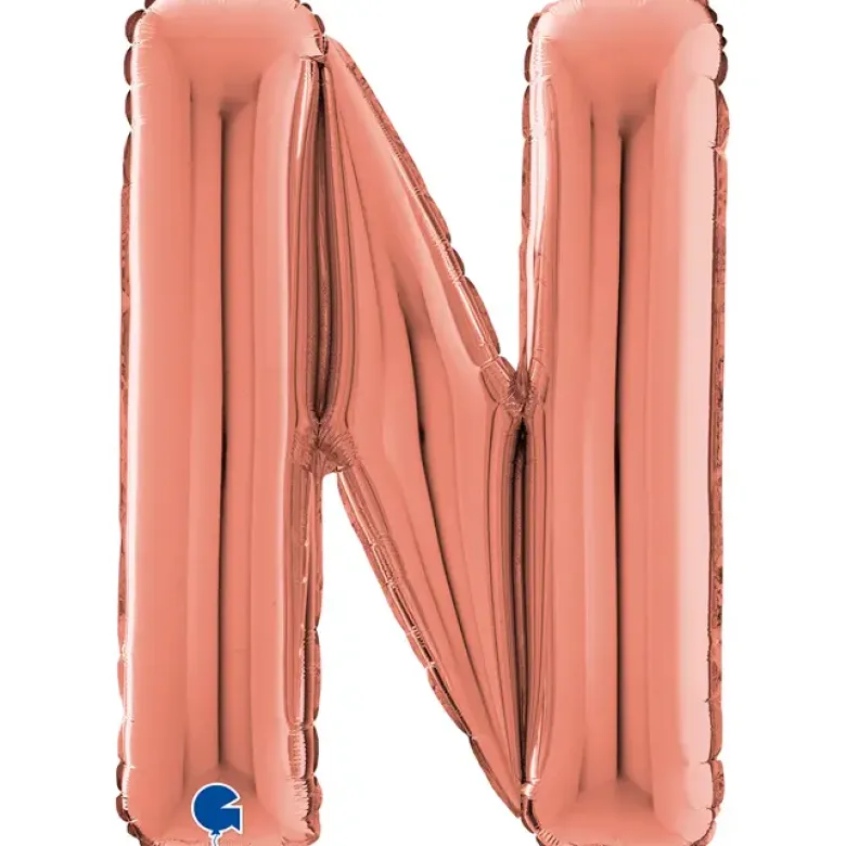 Grabo Rosegold Bogstav Ballon 66 cm, N