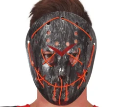 Grå Hockey Maske med LED Lys