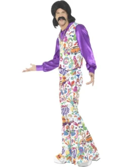Groovy Hippie Kostume, Herre