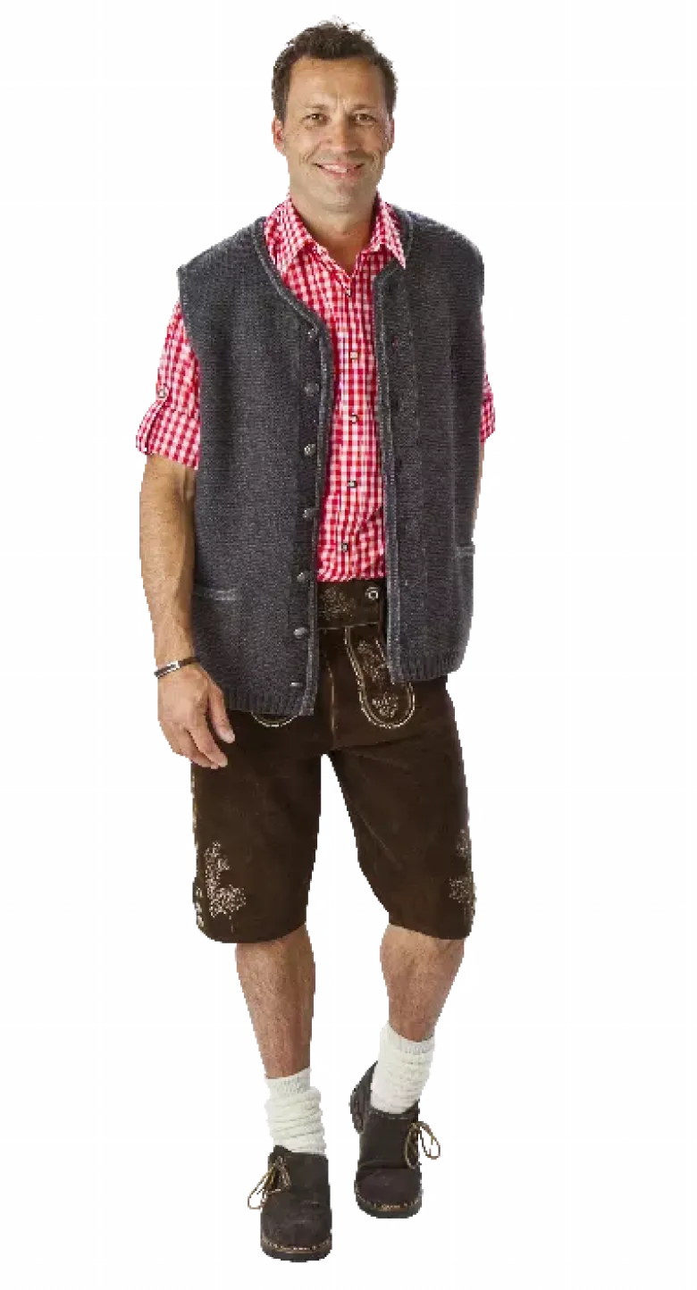 Ægte Tyroler Strik Vest, 50% Lammeuld