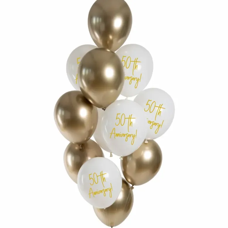 Guldbryllups Balloner - Golden Anniversary