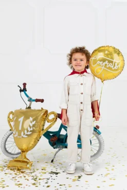 Guld Folieballon m/"Congrats!", 35 cm