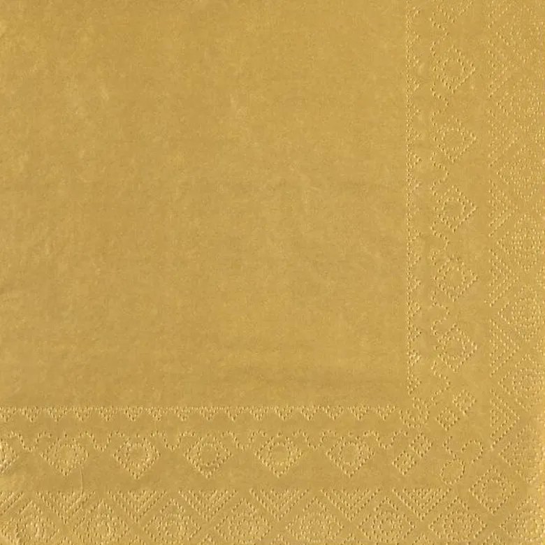 Guld Frokostservietter 33 x 33 cm, 25 stk.