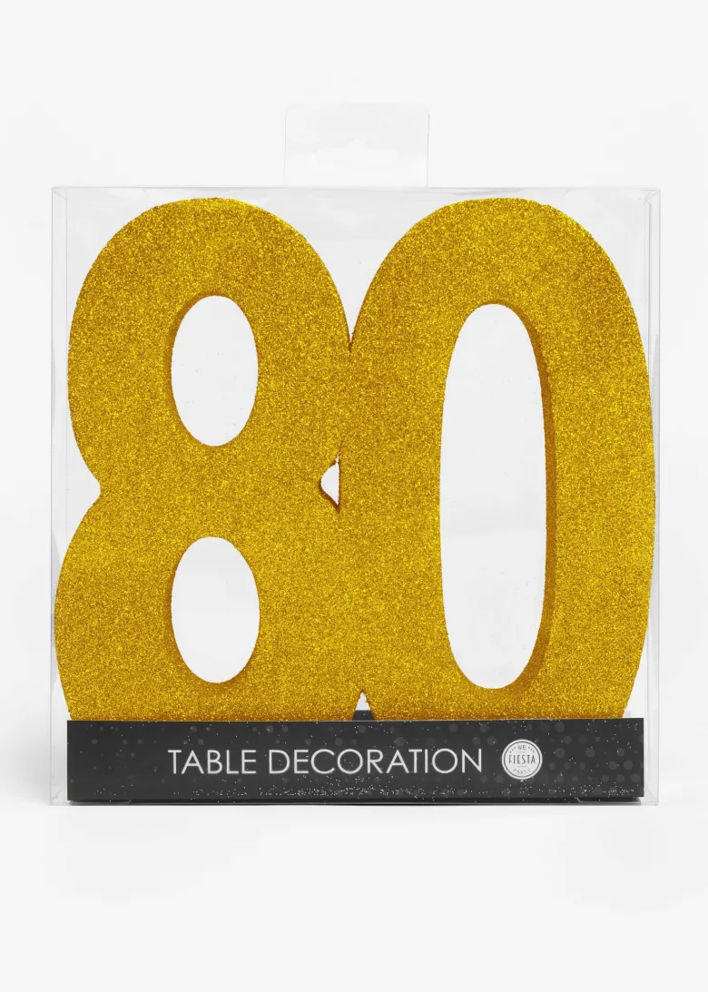 Guld Glitter "80" Tal Dekoration