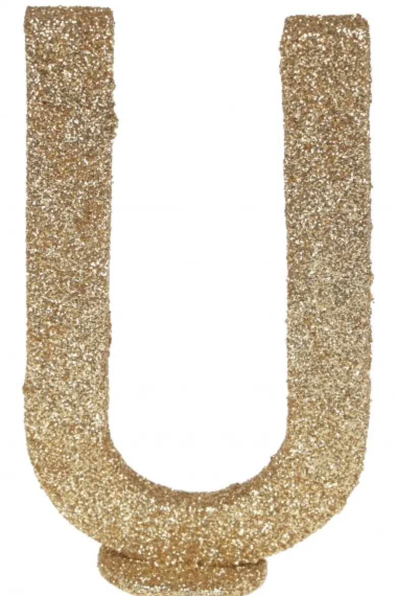 Guld Glitter U Bogstav Til Bordet