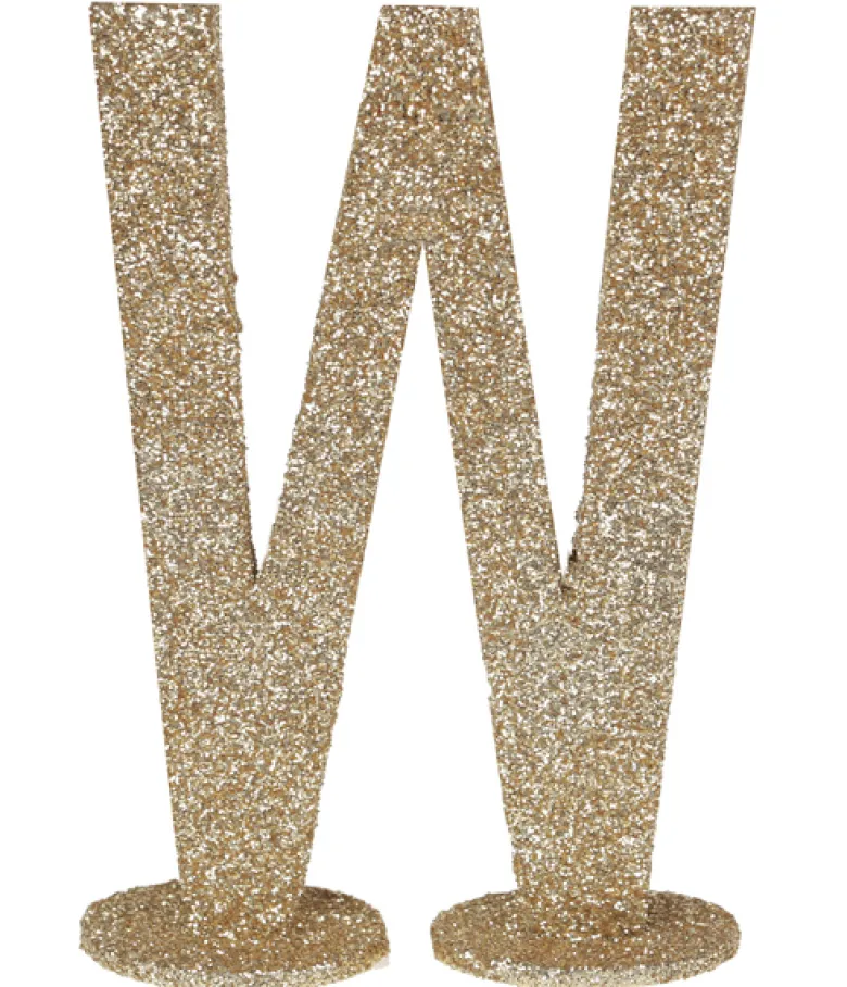 Guld Glitter W Bogstav Til Bordet