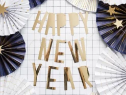 Guld "Happy New Year" Guirlande