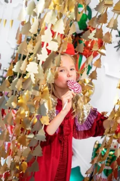 Guld Juletræer Back-Drop