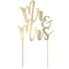 Guld Kage Topper - Mr & Mrs