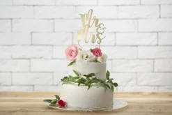 Guld Kage Topper - Mr & Mrs