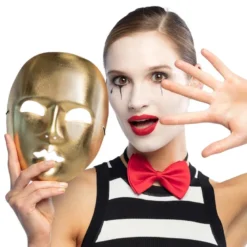 Guld Mimer Maske til Voksne