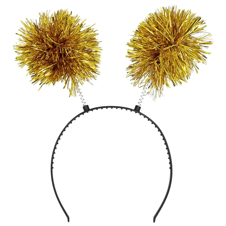 Guld Pompom Hårbøjle