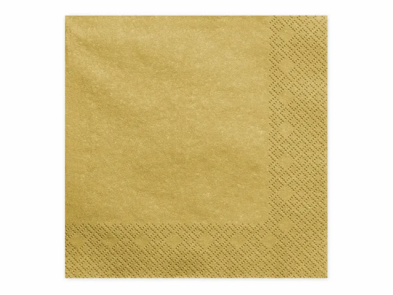 Guld Servietter, 33 x 33 cm