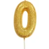 Guld Tal Kagelys m/Glitter 6.5 cm - 0 Tal