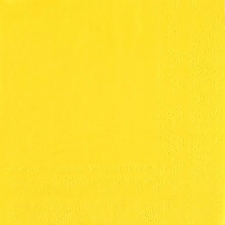 Gule Frokostservietter 33 x 33 cm, 25 stk.