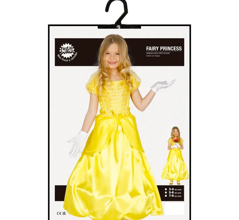 Gylden Prinsessekjole – Eventyrligt Kostume til Piger (3–9 år)