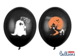 Halloween Balloner m/Spøgelses Print, 6 stk.