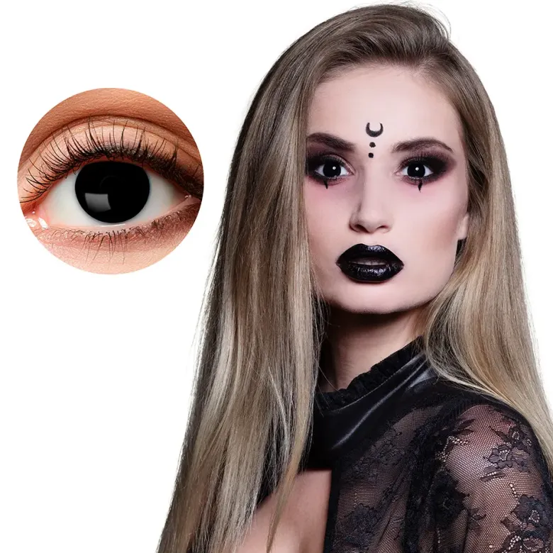 Halloween Kontaktlinser - Sort Heks