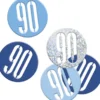 Happy BDAY Blå Glitz Konfetti - 90 År