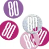 Happy BDAY Pink Glitz Konfetti - 80 År