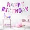 Happy Birthday Ballon Folie Kit, Mat Rosa Nuancer