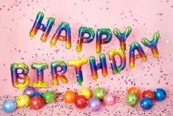 Happy Birthday Ballon Folie Kit, Rainbow