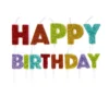 Happy Birthday Kagelys 13 stk., Regnbue Glitter