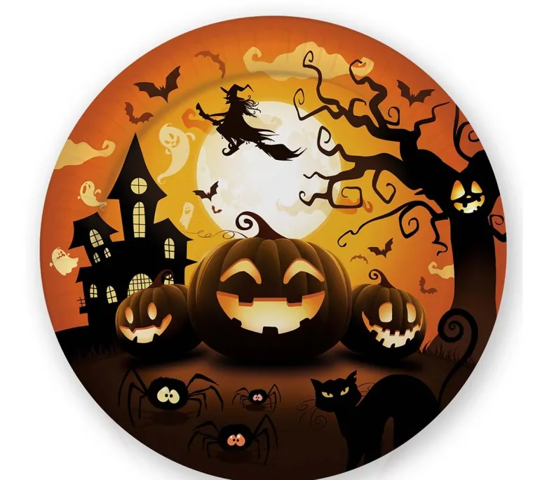Happy Halloween Tallerkner, 6 stk.