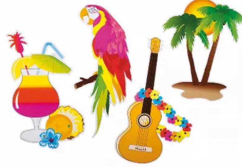 Hawaii Cut-outs, 4 X Hawaii pynt