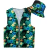Hawaii tøj - Blomstret Sæt m/Vest & Bøllehat