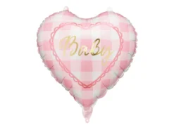 Hjerte Folieballon “Baby” lyserød– 35 cm