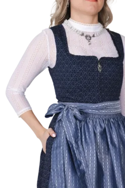 Høj Hvid Dirndl Top Med 3/4 Ærmer