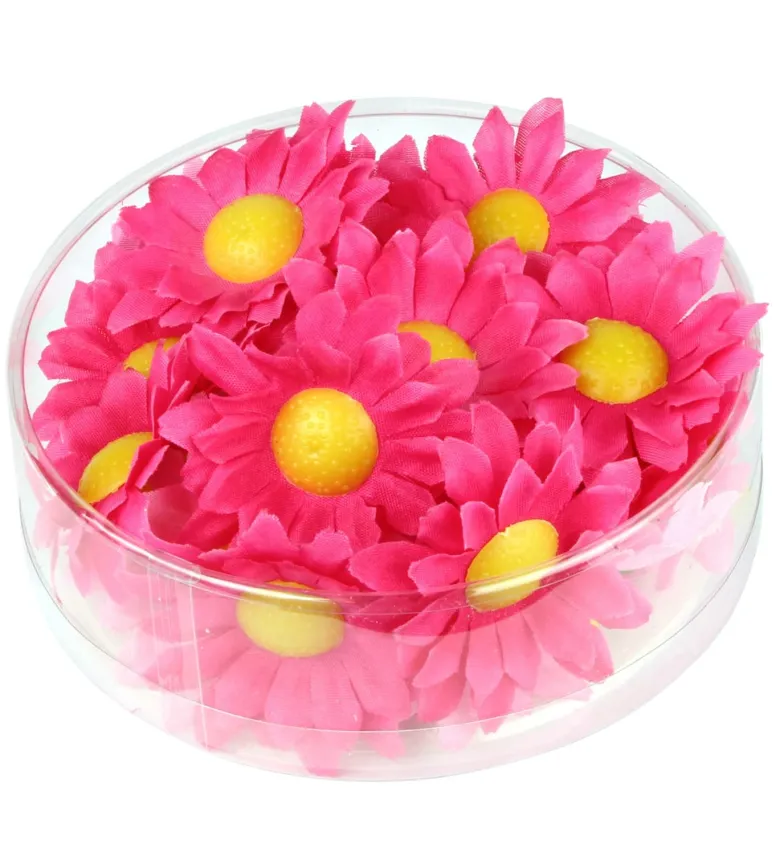 Hot Pink Daisy Kunstige Blomster, 20 stk.