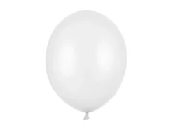Hvid Ballon Metallisk, 30 cm