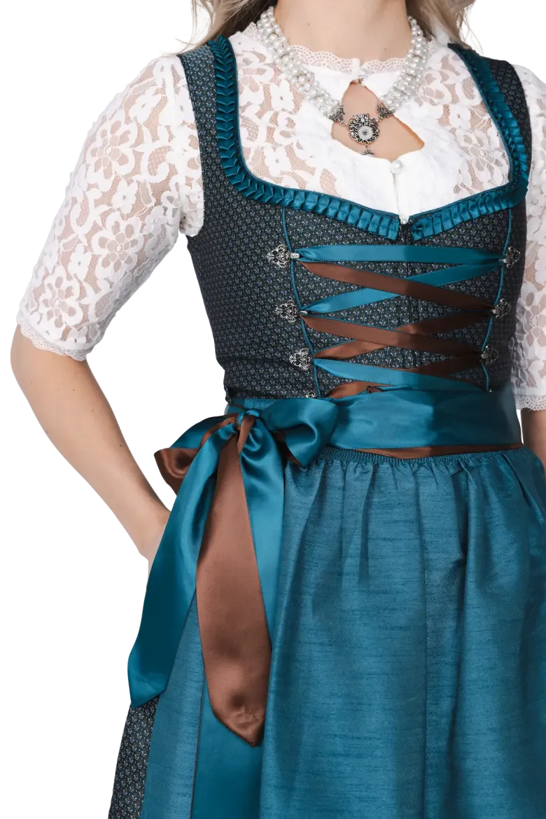 Hvid Dirndl Top med Dråbeformet Udskæring