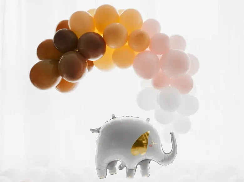 Hvid Elefant Shape Folieballon, 61 x 46 cm