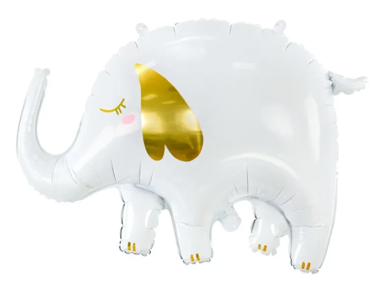 Hvid Elefant Shape Folieballon, 61 x 46 cm