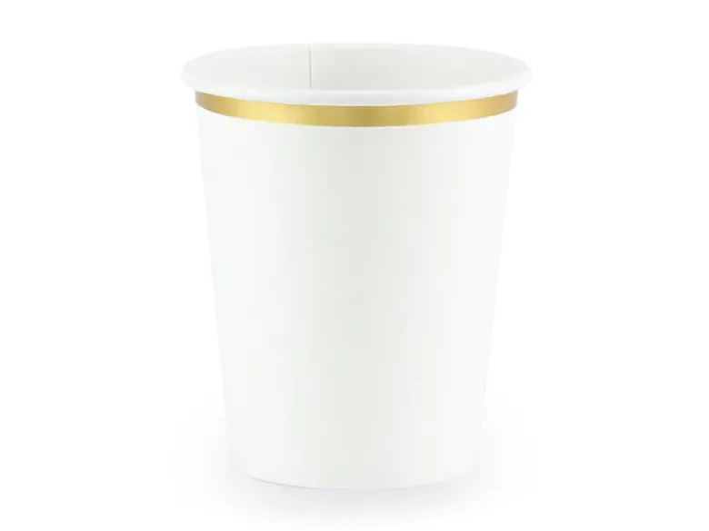 Hvide Papkrus m/Guld Kant