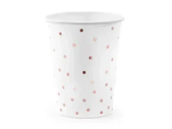 Hvide Papkrus m/Rosegold Prikker